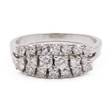 Bague vintage en or blanc 14 carats avec diamants taille brillant (environ 0.64 ct), années 70