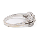 Bague vintage en or blanc 14 carats avec diamants taille brillant (environ 0.64 ct), années 70