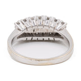 Bague vintage en or blanc 14 carats avec diamants taille brillant (environ 0.64 ct), années 70