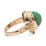 Bague vintage en or jaune 8 carats avec malachite, années 60