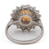 Anello vintage in platino 900 con opale di 1,97ct e diamanti per un totale di 1,08ct