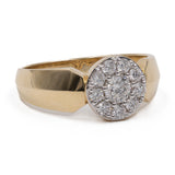 Anello vintage in oro giallo 14k con diamanti (0,40ctw)