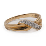 Anello vintage in oro giallo 9k con diamanti