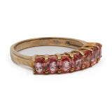 Anello vintage in oro giallo 9k con zaffiri rosa per un totale di 1,25ctw