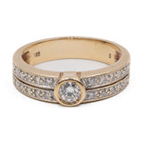 Anello vintage in oro giallo 14k con diamanti (0,50ctw), anni '80