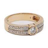 Anello vintage in oro giallo 14k con diamanti (0,50ctw), anni '80