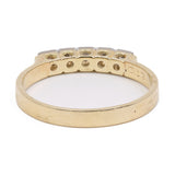 Anello vintage a riviera in oro giallo 14k con diamanti (0,10ctw)