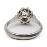 Anello vintage solitario in oro bianco 18k con diamante di taglio vecchio (0,45ct), anni '60