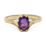 Anello vintage in oro giallo 14k con ametista