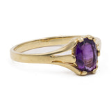 Anello vintage in oro giallo 14k con ametista