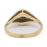 Anello vintage in oro giallo 14k con zaffiro e diamanti