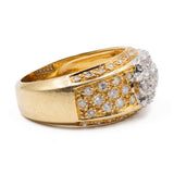 Anello vintage in oro giallo e bianco 18K con diamanti (0,53ctw), anni '80