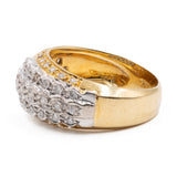 Anello vintage in oro giallo e bianco 18K con diamanti (0,53ctw), anni '80