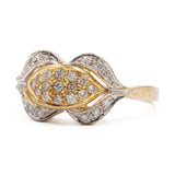 Anello vintage in oro giallo e bianco 14k con diamanti (0,24ctw)