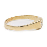 Anello vintage solitario in oro giallo 14k con diamante (0,15ct), anni '70