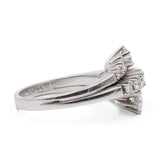 Anel vintage estilo contrarier em ouro branco 18k com diamantes (1 ct no total), década de 70.