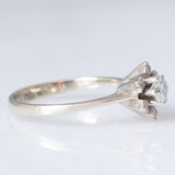Anello a margherita vintage in oro bianco 18K con diamanti (0.36ctw ca.), anni ‘60/‘70
