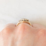 Anello vintage in oro giallo 9K con diamanti (0.19ctw ca.), anni ‘70/‘80