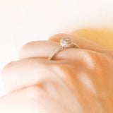 Anello vintage in oro bianco 9K con diamanti (0.22ctw ca.), anni ‘90
