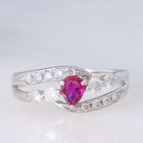 Anello vintage in platino con rubino (0.37ct) e diamanti (0.43ctw), anni ‘90/anni ‘2000