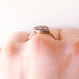 Antigo anel margarida em ouro amarelo 14K e prata com diamantes lapidação roseta (aproximadamente 0.68 ctw), início de 900