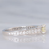 Anello vintage in platino con diamanti per un totale di 0.62ct (centrale di taglio ottagonale e di 0.33ct), anni ‘90