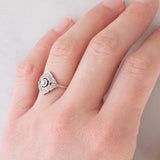 Anello Art Déco in oro giallo e bianco 14K con diamanti di taglio vecchia miniera e di taglio rosetta (0.30ctw ca.), anni ‘30