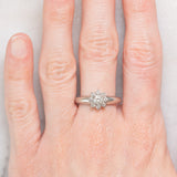 Anello a fiore vintage in platino con diamanti di taglio brillante (0.50ctw), anni ‘60/‘70