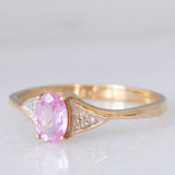 Anello vintage con zaffiro rosa (0.52ct ca.) e diamanti, annni ‘90