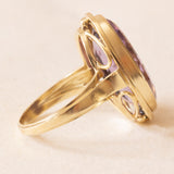 Vintage-Cocktailring aus 14 Karat Gelbgold mit Amethyst (ca. 13 Karat), 70er Jahre