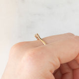 Solitario vintage in oro giallo 9K con diamante di taglio brillante (0.10ct ca.), anno 1982