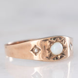 Trilogy gypsy antico in oro giallo 8K con opale e perline bianche, anni ‘10/‘20