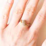 Vintage-Ring aus 9-karätigem Gelbgold mit geschliffenen Diamanten (ca. 0.21 ctw), 1989