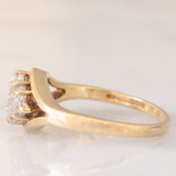 Anello vintage in oro giallo 9K con diamanti (0.19ctw ca.), anni ‘70/‘80