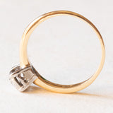 Antique 14K yellow gold and silver solitaire with old European cut diamond (approx. 0.15ct), 20s/30s