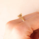 Anello vintage in oro giallo 9K con diamanti di taglio carré (0.30ctw ca.), anno 2016