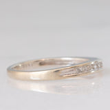 Bague vintage en or blanc 9 carats avec diamants taille brillant (environ 0.12 ct), années 90