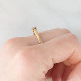 Solitario vintage in oro giallo 9K con diamante di taglio brillante (0.10ct ca.), anno 1989