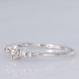 Anello vintage in oro bianco 9K con diamanti di taglio brillante (0.10ctw ca.), anni ‘80/‘90