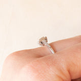 Anello vintage in oro bianco 9K con diamanti (0.20ctw ca.), anni ‘80/‘90