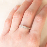 Anello vintage in oro bianco 9K con diamanti (0.25ctw ca.), anni ‘80