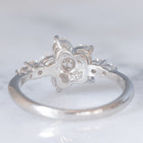 Anello a fiore vintage in platino con diamanti di taglio brillante (1ctw), anni ‘80