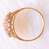 Anello vintage in oro giallo 9K con tanzaniti (1.10ctw ca.), anni ‘80/‘90