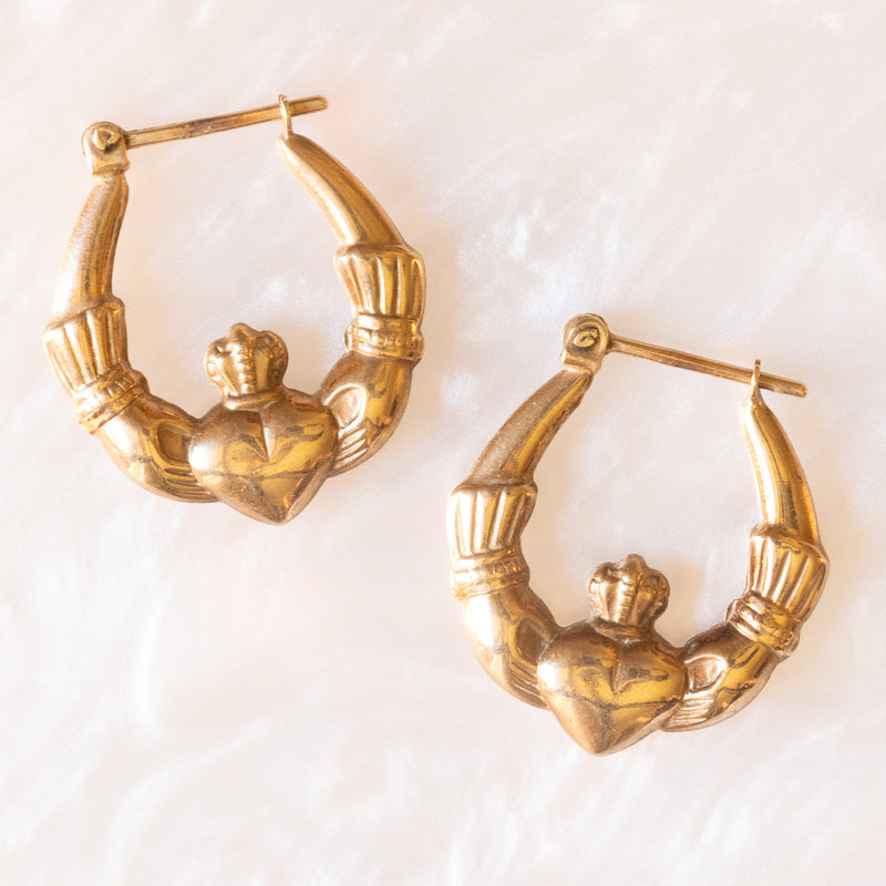 Carissima Orecchini Claddagh In Oro Giallo 9 Carati (375) – Gioielli Etici In Confezione Regalo