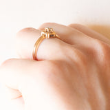 Vintage-Solitär aus 14-karätigem Gelb- und Weißgold mit Diamant (ca. 0.015 ct), 70er Jahre