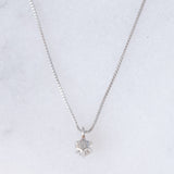 Collana punto luce vintage in platino con diamante di 0.15ct, anni ‘90/anni ‘2000