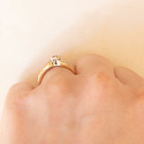 Anello vintage in oro giallo 9K con diamanti (0.15ctw ca.), anni ‘80