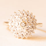 Vintage flower ring in 9K yellow gold and diamonds (approx. 0.25ctw), 1994