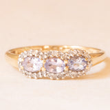 Vintage-Ring aus 9-karätigem Gelbgold mit Tansaniten (ca. 0.40 ctw) und Diamanten (ca. 0.16 ctw), Jahr 2006