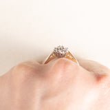 Vintage-Gänseblümchenring aus 9-karätigem Gelbgold mit Diamanten im Brillantschliff (ca. 0.35 ctw), 80er/90er Jahre